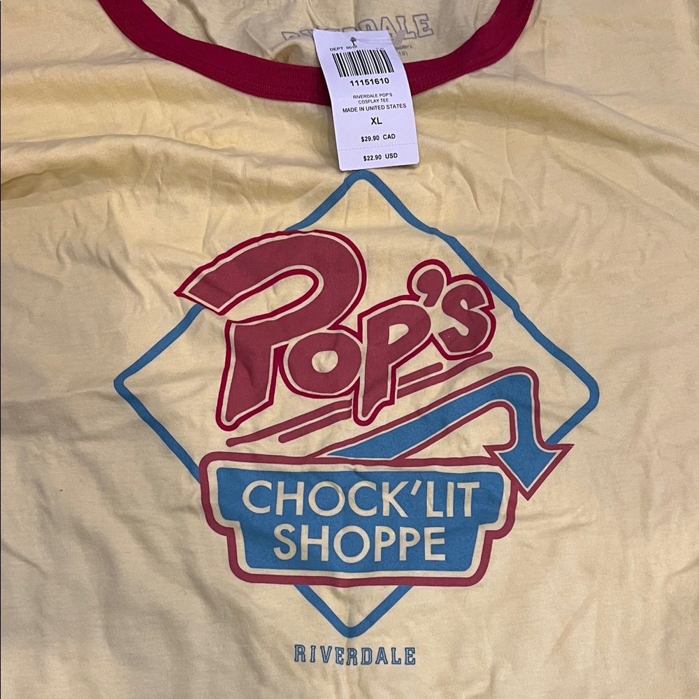 Riverdale Pop's Chock'lit Shoppe Yellow T-Shirt